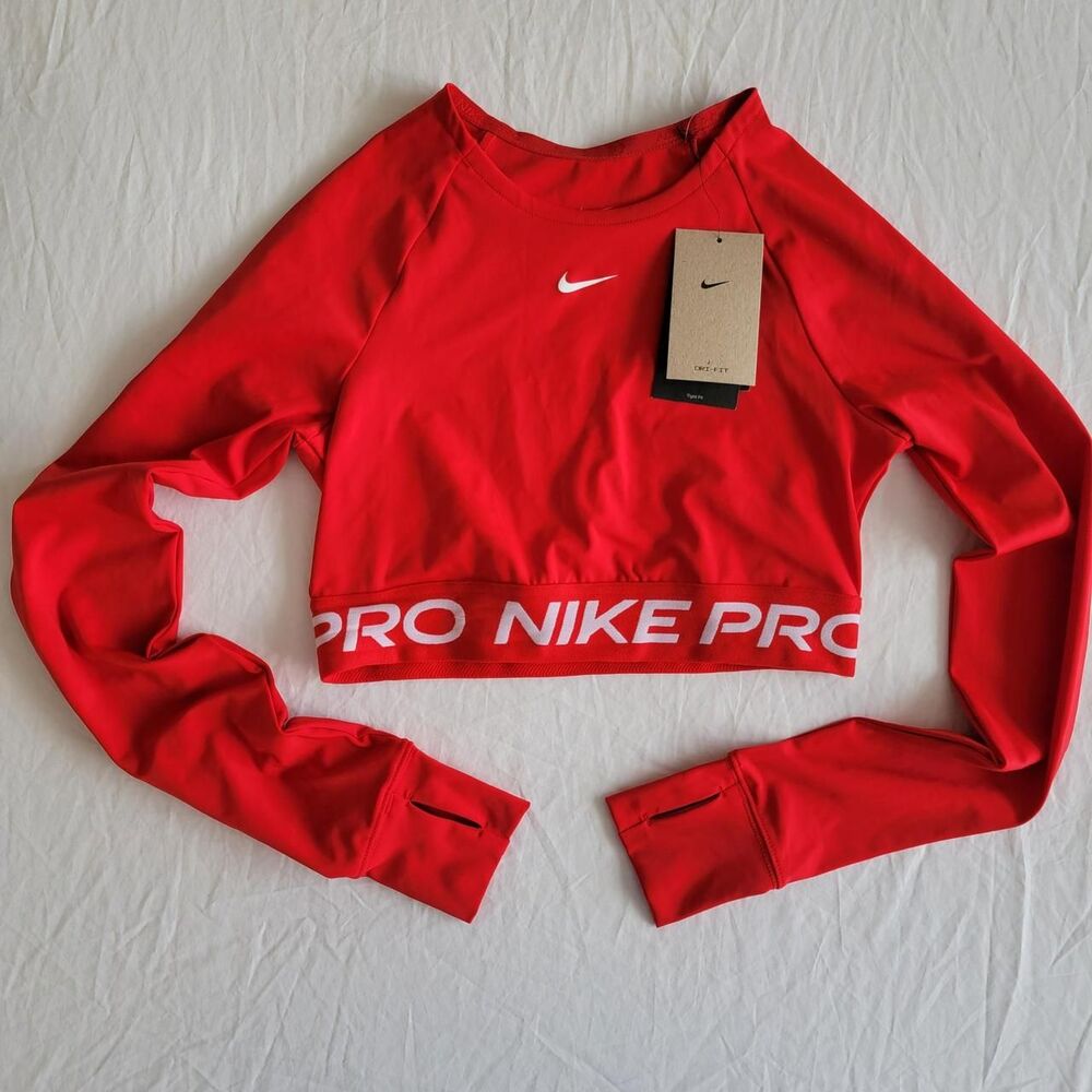 NWT NIKE PRO women's cropped long sleeved training top - Picture 3 of 8